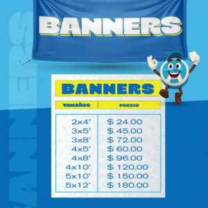 Banners impresos en imprenta en Carolina, Puerto Rico: tamaños y precios